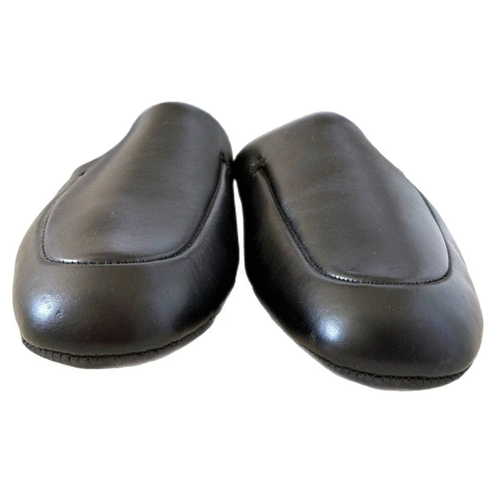 L.B. Evans 1804 Duke Black Slip On Padded Leather Slippers Men’s Size 10.5M